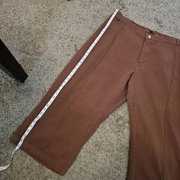 Big Bud Press Western Pants Burnt Terracotta Wide Leg Cotton Pintuck 5XL Petite - Picture 7 of 12